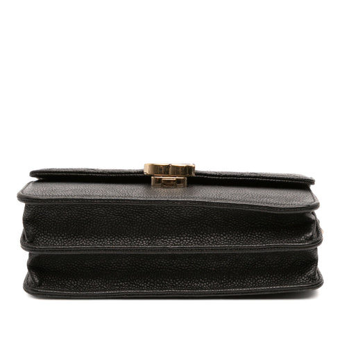 Thread Around Wallet on Chain Quilted Caviar
