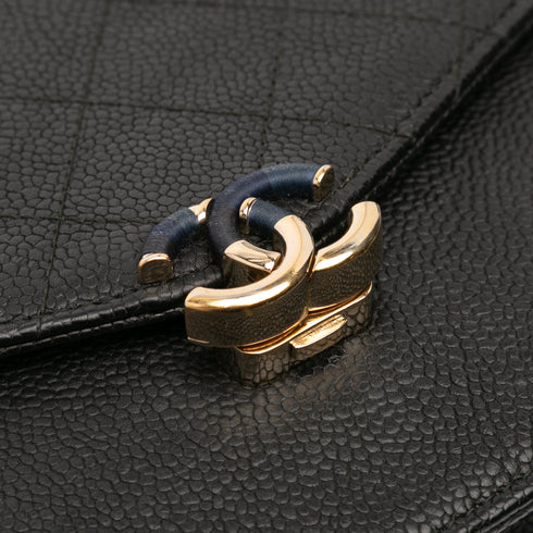 Thread Around Wallet on Chain Quilted Caviar