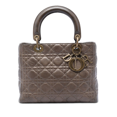 Vintage Lady Dior Bag Cannage Quilt Lambskin Medium