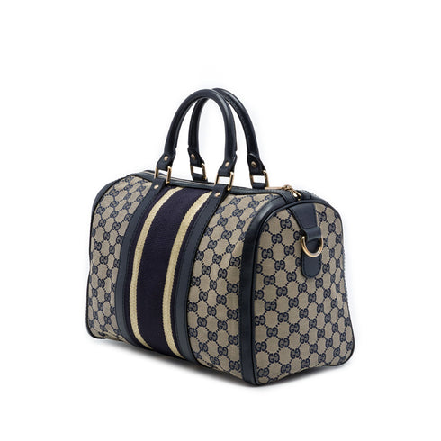 Vintage Web Boston Bag GG Canvas Medium