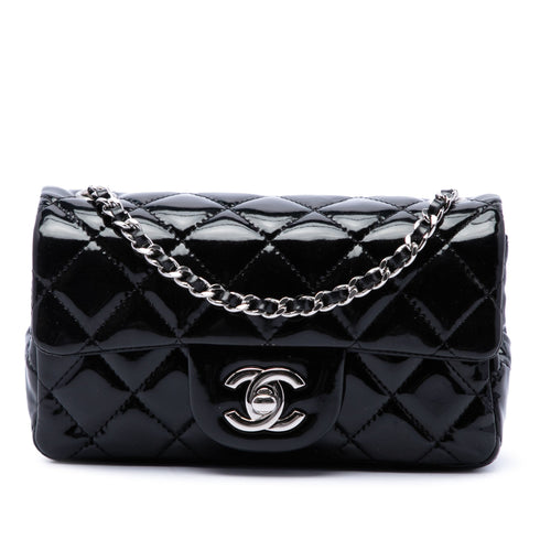 Classic Single Flap Bag Quilted Patent Extra Mini