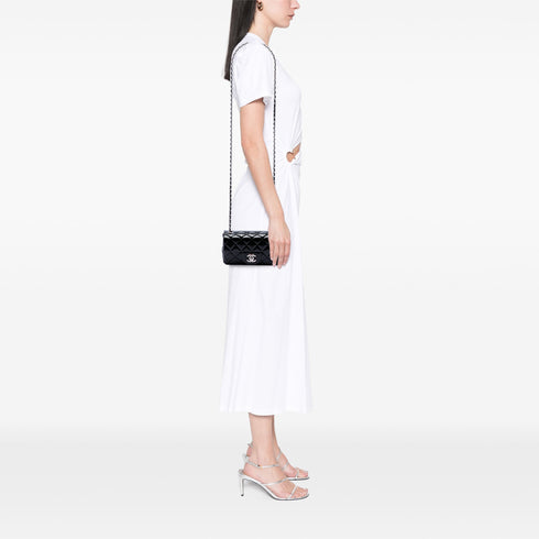 Classic Single Flap Bag Quilted Patent Extra Mini