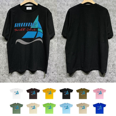 Rhude T-shirts Printed Trendy Pure Cotton