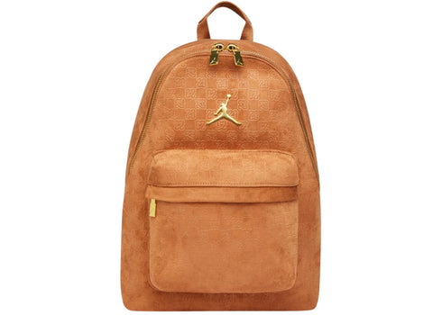 Nike Jordan Suede Monogram 23.5L Backpack Cognac