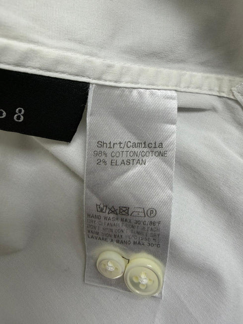 Men's Z Zegna Button-Down Long Sleeve Shirt in White Cotton