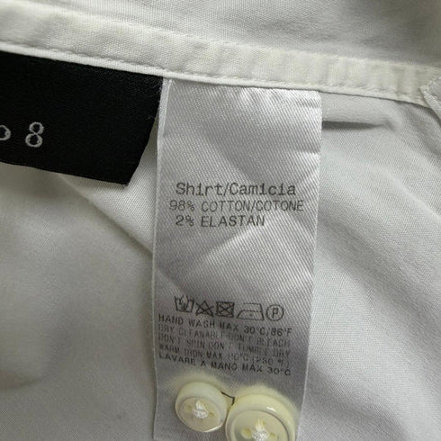 Men's Z Zegna Button-Down Long Sleeve Shirt in White Cotton