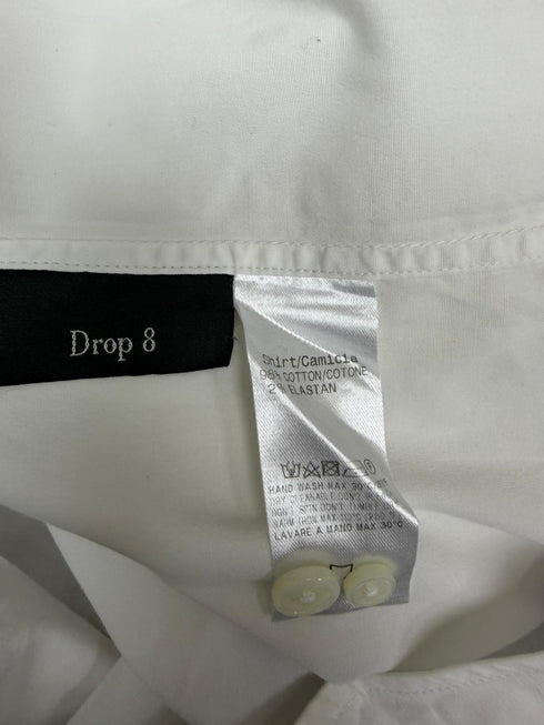 Men's Z Zegna Button-Down Long Sleeve Shirt in White Cotton