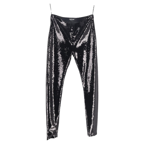 Women's Tom Ford Sequined Leggings in Black Polyamide