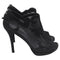 Women's Stuart Weitzman Showbiz Mesh Accent High-Heeled Boots in Black Leather