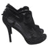 Women's Stuart Weitzman Showbiz Mesh Accent High-Heeled Boots in Black Leather