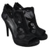 Women's Stuart Weitzman Showbiz Mesh Accent High-Heeled Boots in Black Leather