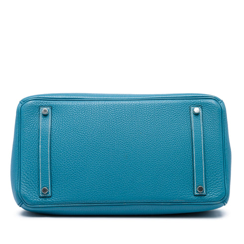 Birkin Handbag Blue Togo with Palladium Hardware 35