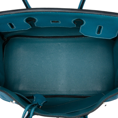 Birkin Handbag Blue Togo with Palladium Hardware 35