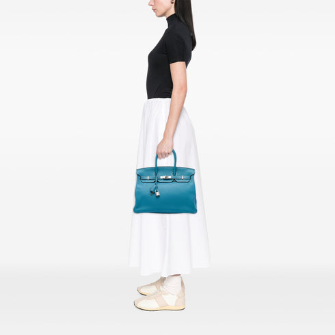 Birkin Handbag Blue Togo with Palladium Hardware 35