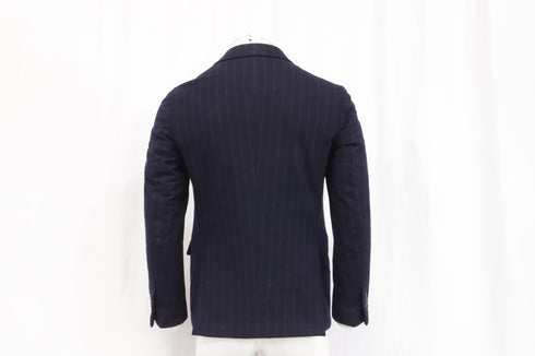 Men's Ermenegildo Zegna Pinstripe Single-Breasted Blazer in Navy Blue Wool