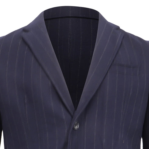 Men's Ermenegildo Zegna Pinstripe Single-Breasted Blazer in Navy Blue Wool