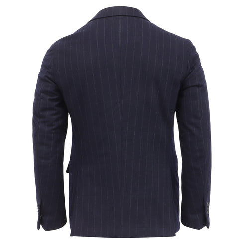 Men's Ermenegildo Zegna Pinstripe Single-Breasted Blazer in Navy Blue Wool