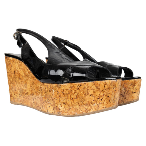 Women's Sergio Rossi Platform Wedge Sandals - '10s