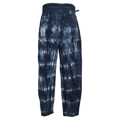 Women's Ulla Johnson Apollo Tie-Dyed Tapered Jeans in Blue Cotton