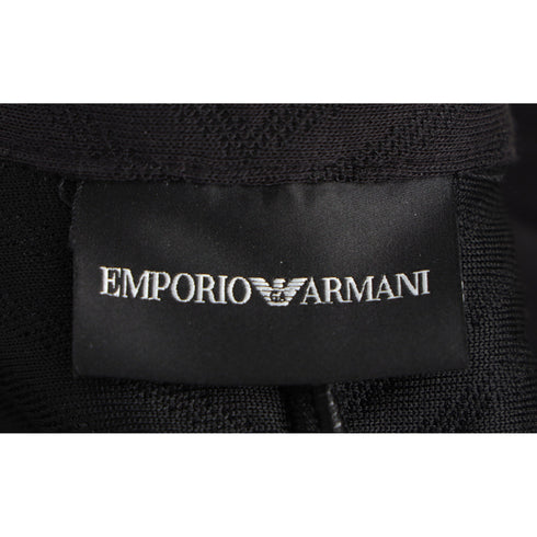 Men's Giorgio Armani Textured Single-Breasted Blazer in Black Polyester