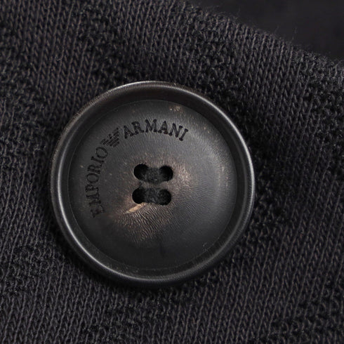 Men's Giorgio Armani Textured Single-Breasted Blazer in Black Polyester