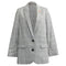 Women's Zadig & Voltaire Plaid Single-Breasted Blazer in Grey Wool