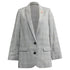 Women's Zadig & Voltaire Plaid Single-Breasted Blazer in Grey Wool