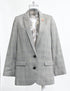 Women's Zadig & Voltaire Plaid Single-Breasted Blazer in Grey Wool