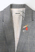 Women's Zadig & Voltaire Plaid Single-Breasted Blazer in Grey Wool