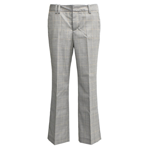 Women's Zadig & Voltaire Plaid Bootcut Trousers in Grey Wool