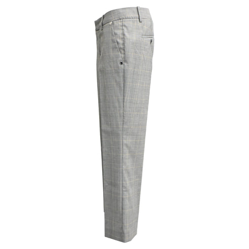 Women's Zadig & Voltaire Plaid Bootcut Trousers in Grey Wool