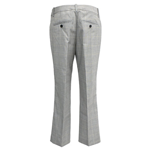 Women's Zadig & Voltaire Plaid Bootcut Trousers in Grey Wool