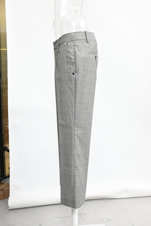 Women's Zadig & Voltaire Plaid Bootcut Trousers in Grey Wool