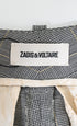 Women's Zadig & Voltaire Plaid Bootcut Trousers in Grey Wool