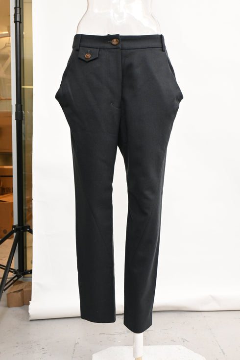 Women's Vivienne Westwood Tapered Trousers in Black Wool