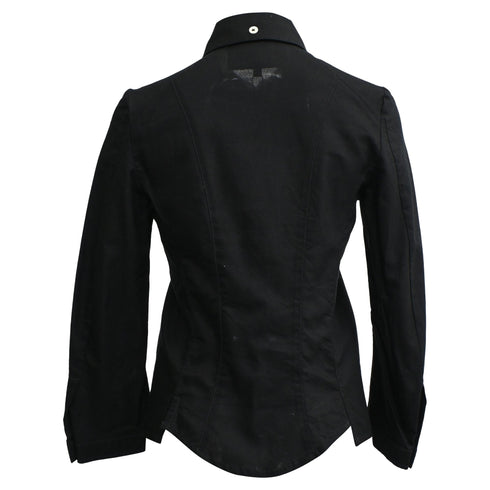 Women's Vivienne Westwood Button-Down Long Sleeve Shirt in Black Linen