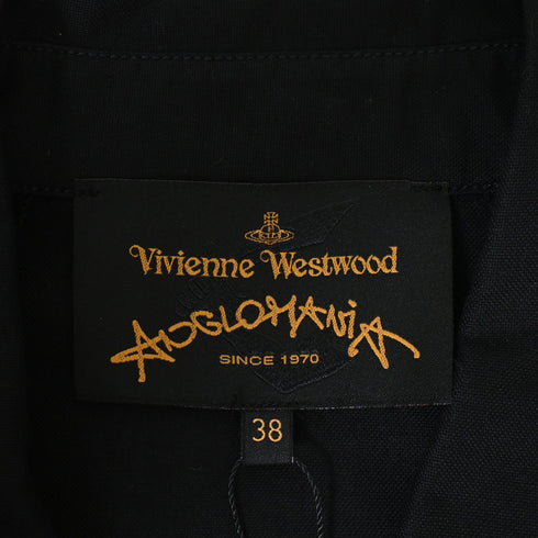 Women's Vivienne Westwood Button-Down Long Sleeve Shirt in Black Linen