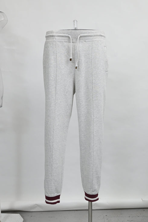 Men's Brunello Cucinelli Drawstring Sweatpants in Grey Cotton