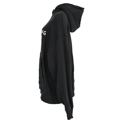 Women's Anine Bing Alto Logo Hoodie in Black Cotton
