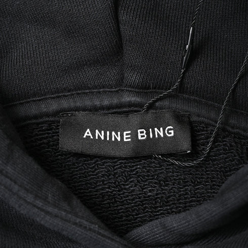 Women's Anine Bing Alto Logo Hoodie in Black Cotton