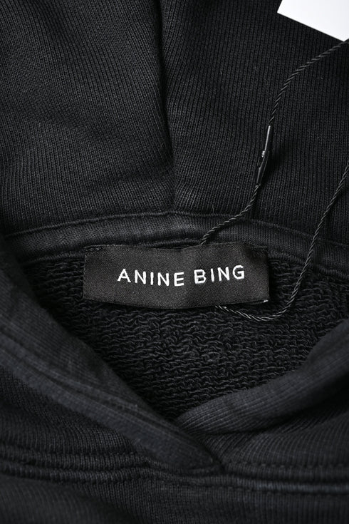 Women's Anine Bing Alto Logo Hoodie in Black Cotton