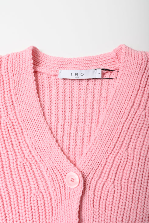 Women's Iro Uberta Oversized Ribbed Cardigan In Pink Polyester