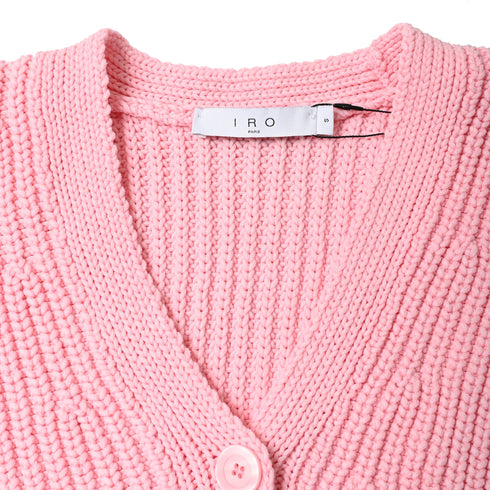 Women's Iro Uberta Oversized Ribbed Cardigan In Pink Polyester