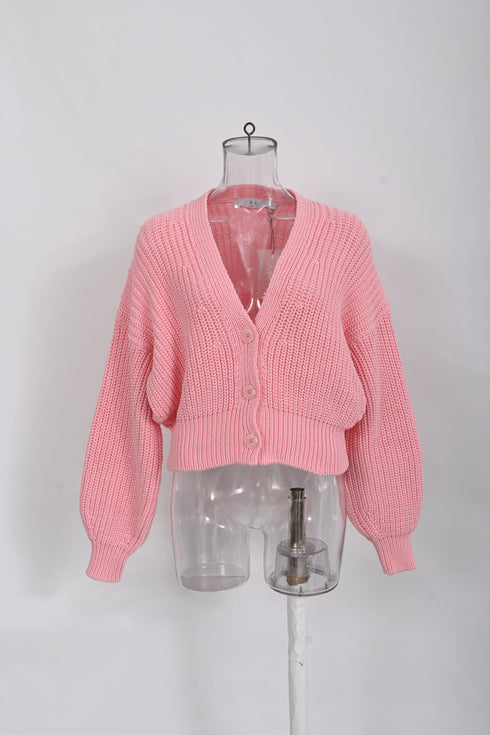 Women's Iro Uberta Oversized Ribbed Cardigan In Pink Polyester
