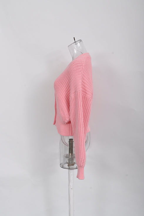 Women's Iro Uberta Oversized Ribbed Cardigan In Pink Polyester