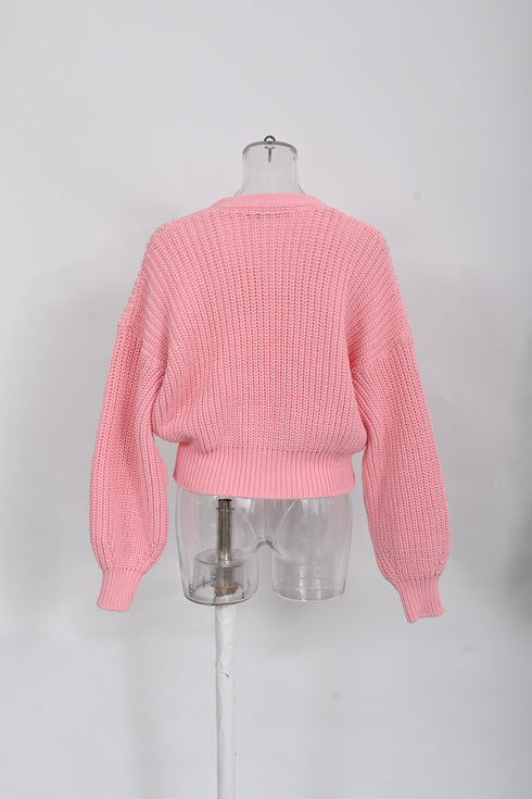 Women's Iro Uberta Oversized Ribbed Cardigan In Pink Polyester