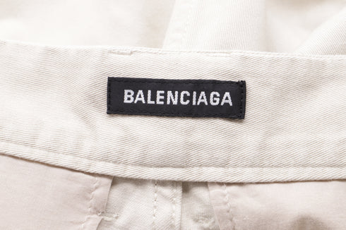 Men's Balenciaga Flared Cargo Pants in Beige Cotton