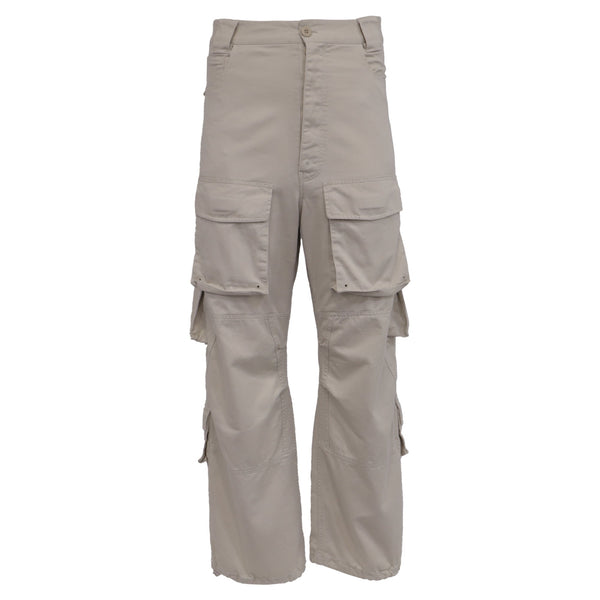 Men's Balenciaga Flared Cargo Pants in Beige Cotton