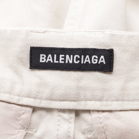Men's Balenciaga Flared Cargo Pants in Beige Cotton