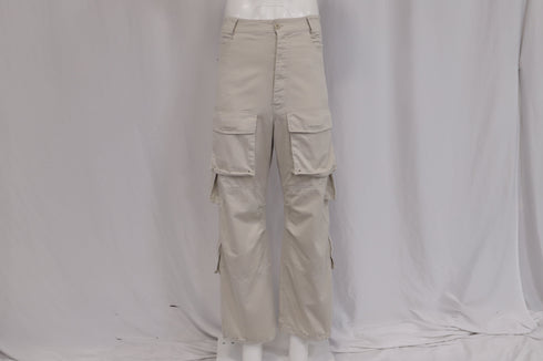 Men's Balenciaga Flared Cargo Pants in Beige Cotton